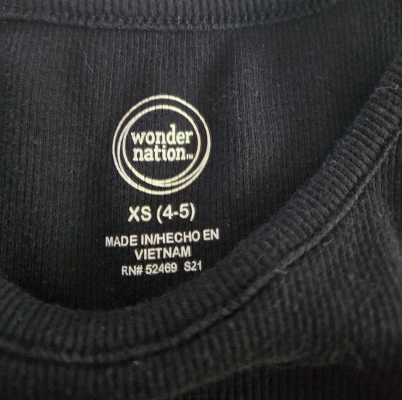 Girl's Black Ribbed Tank Top - Picture 2 of 2